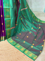 Violet and Green semi kanchipuram soft silk saree - PSSN169