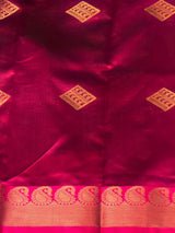 Bottle Green and magenta semi kanchipuram soft silk saree - PSSN176