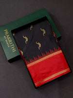 Black and Red silk saree - PDL4E