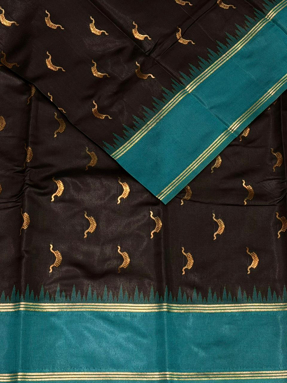 Black and Blue silk saree - PDL4C