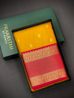 Yellow and Magenta kanchipuram silk saree- PSSR291