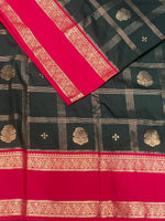 Green and rani Pink kanchipuram silk saree- PSSR293