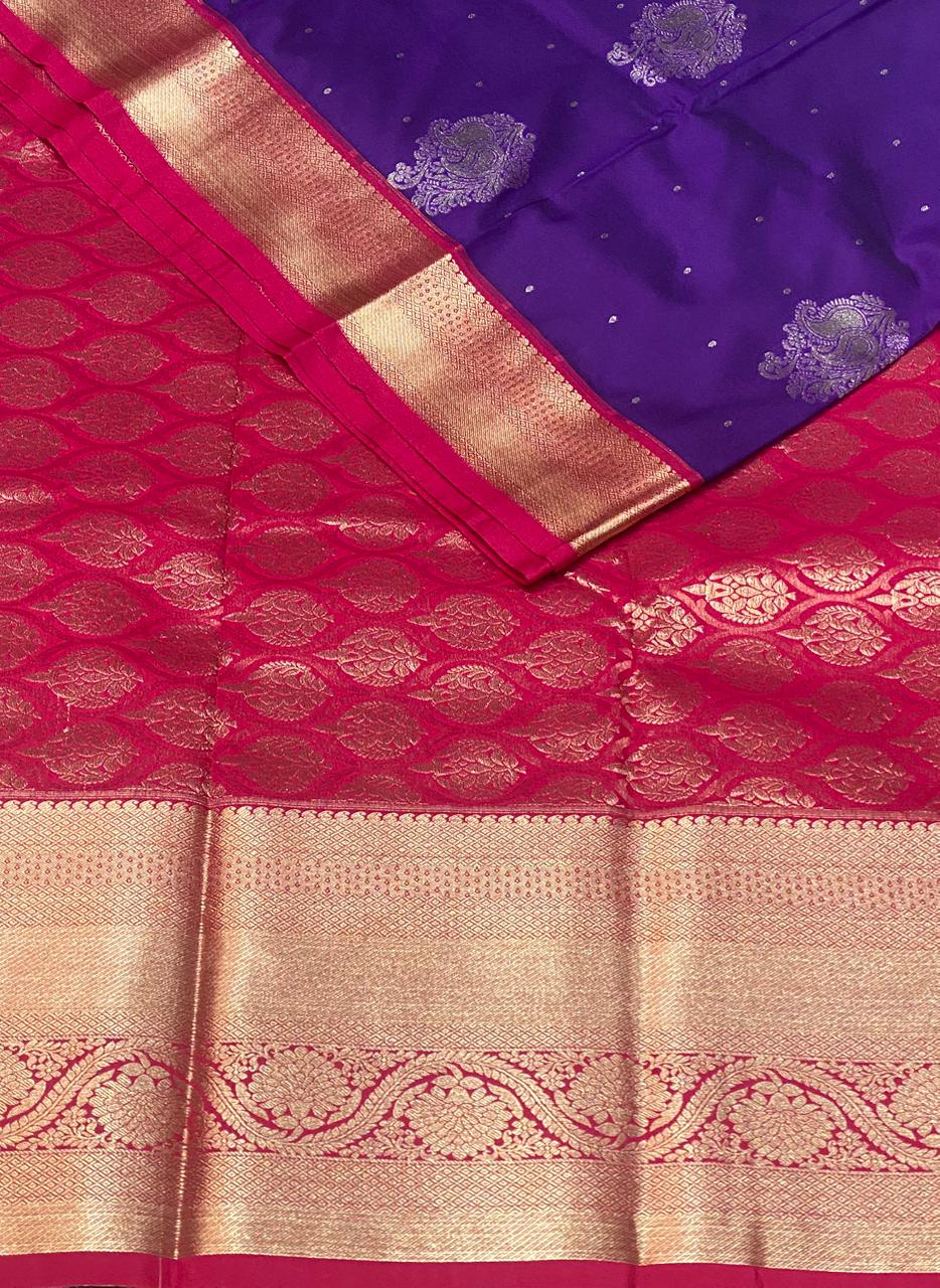 Violet and Rani Pink kanchipuram silk saree- PSSR298