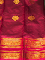 Olive Green and Magenta semi kanchipuram soft silk saree - PSSN182