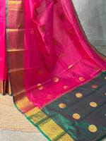 Rani Pink and Green semi kanchipuram soft silk saree - PSSN184