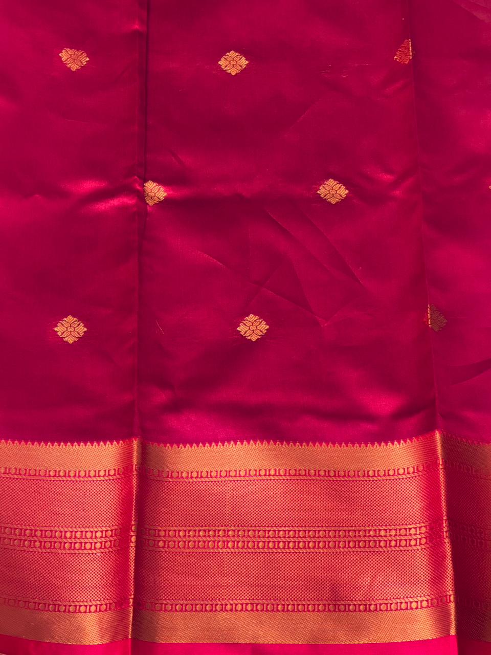 Bottle Green and Magenta semi kanchipuram soft silk saree - PSSN188
