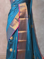 Blue and Magenta semi kanchipuram soft silk saree - PSSN189