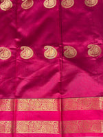 Bottle green and Magenta semi kanchipuram soft silk saree - PSSN191