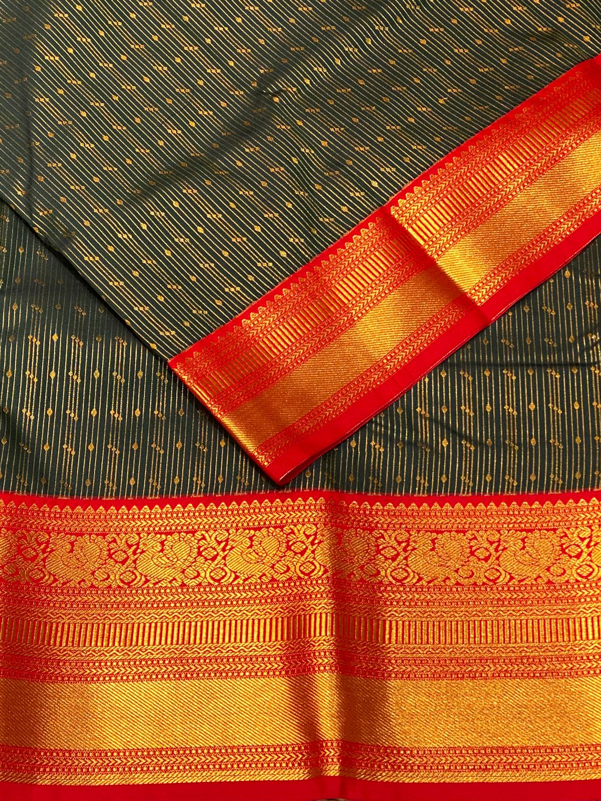Green and Red kanchipuram silk saree- PSSR304