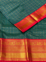 Peacock blue and Red kanchipuram silk saree- PSSR312