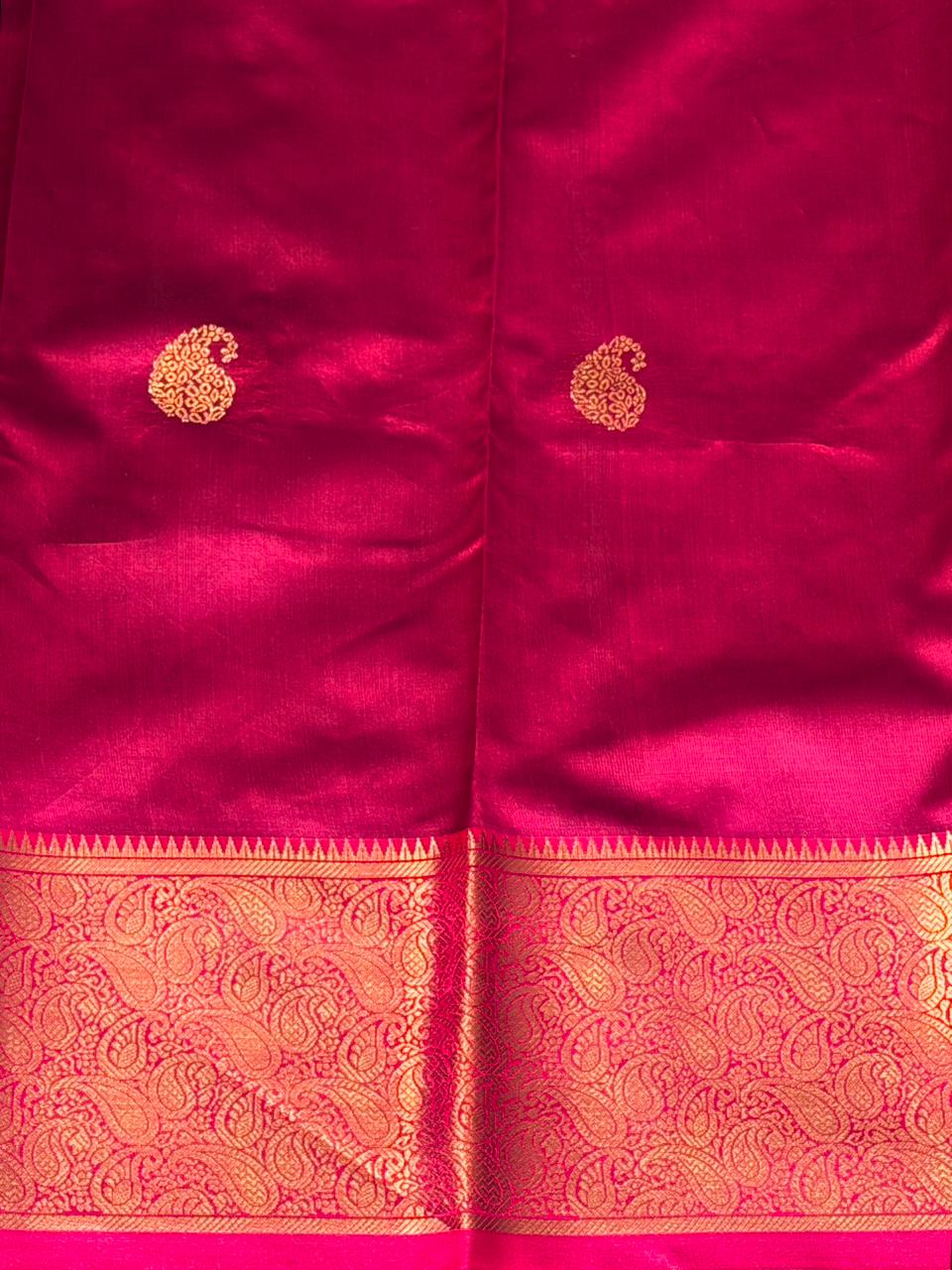 Blue and Magenta semi kanchipuram soft silk saree - PSSN197