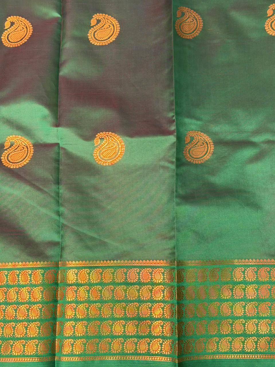 Blue and Magenta semi kanchipuram soft silk saree - PSSN198