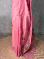 Pink Tissue Organza Silk saree- PBR2B