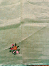 Pastal green Tissue Organza Silk saree- PBR2D