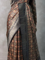 Black Banarasi Soft Silk saree- PBR4A