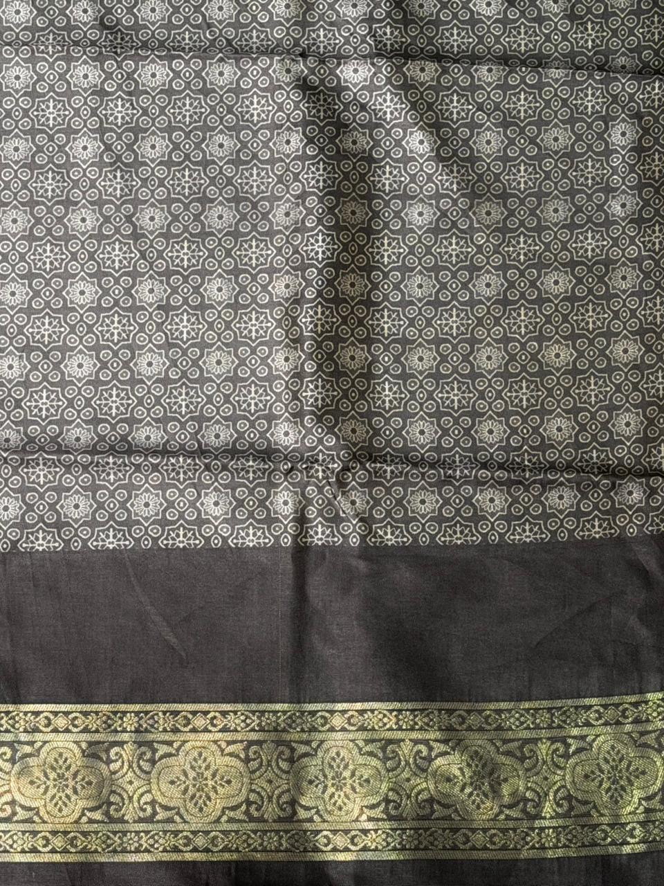 Black Banarasi Soft Silk saree- PBR4A
