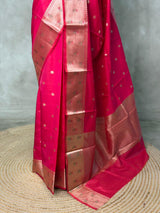 Rani Pink Banarasi silk saree -PIH61A