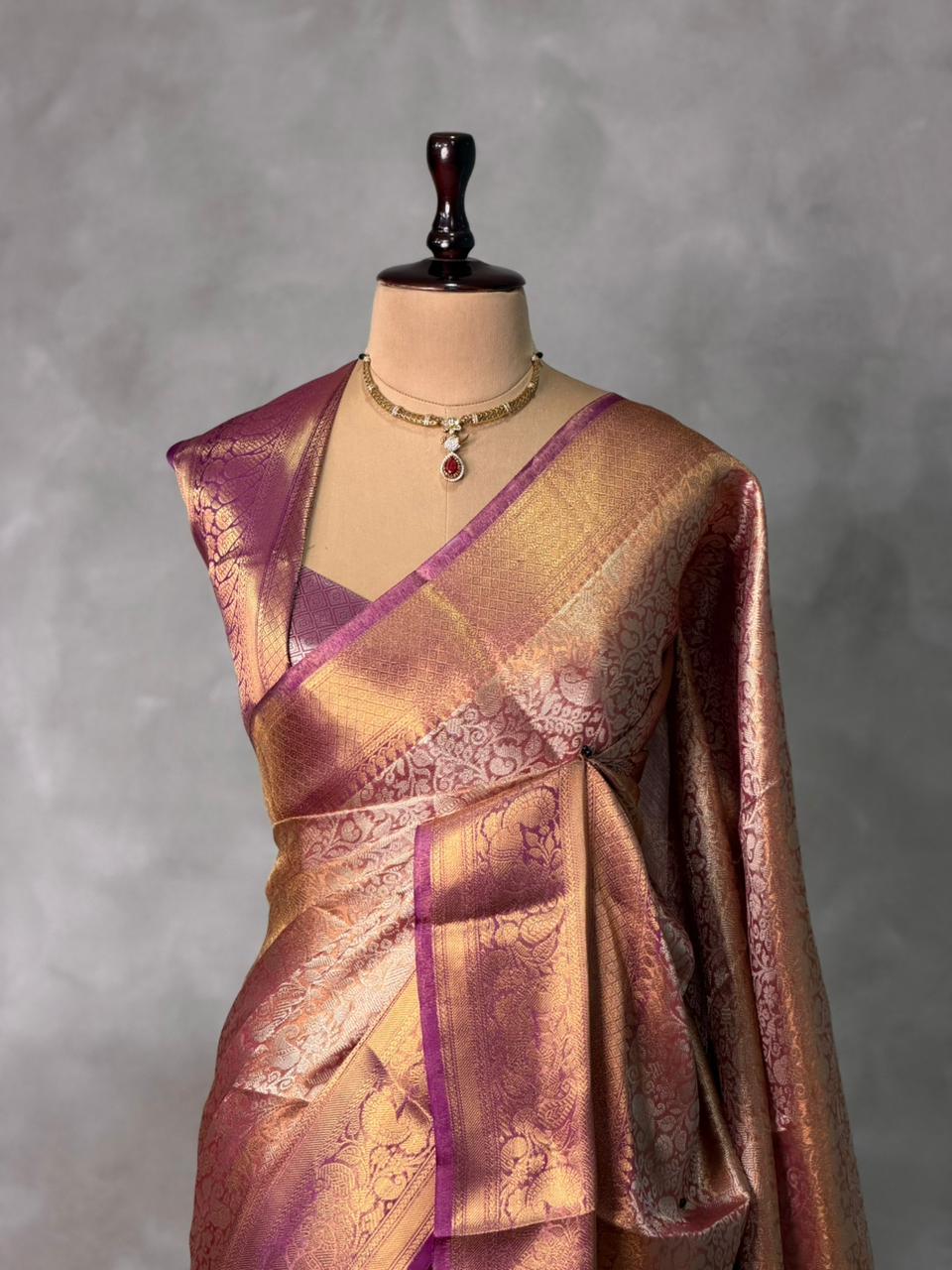 Purple Tissue Banarasi silk saree -PIH66