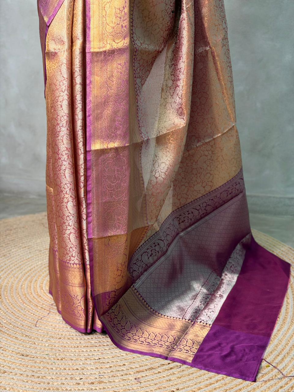 Purple Tissue Banarasi silk saree -PIH66