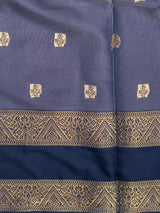 Greyish blue Banarasi silk saree -LZ10