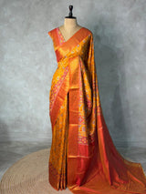 Mustard Yellow Soft Semi Tusser Saree - PSSU2E1