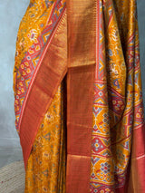 Mustard Yellow Soft Semi Tusser Saree - PSSU2E1