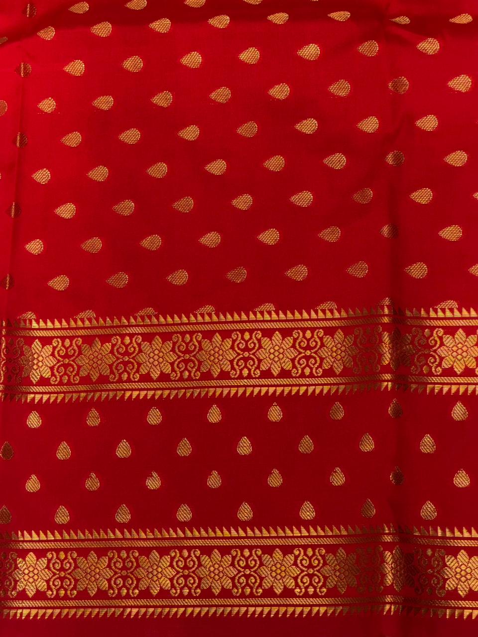Red Banarasi silk saree -PIH60A