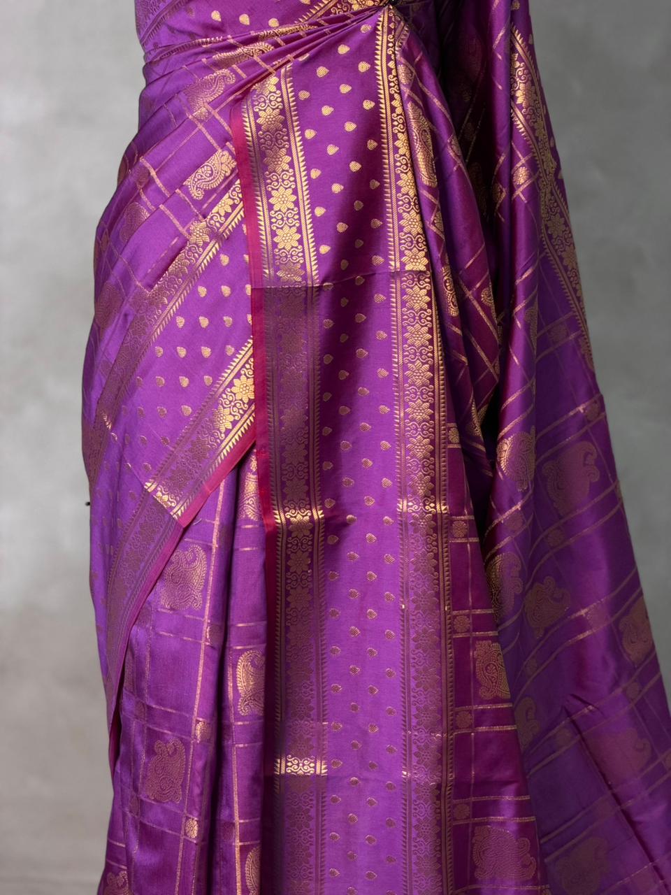 Purple Banarasi silk saree -PIH60B