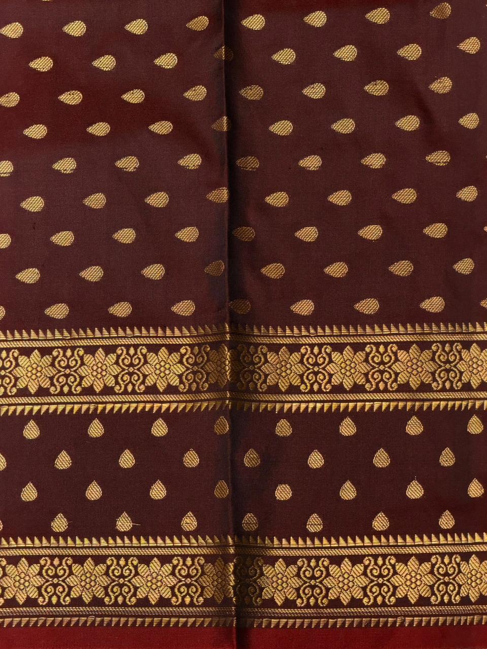 Brown Banarasi silk saree -PIH60C