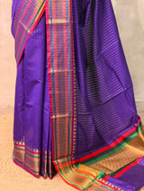 Violet Banarasi silk saree -IHAISH