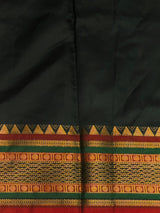 Dark green Banarasi silk saree -IHAISH1