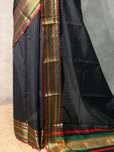 Black Banarasi silk saree -IHAISH3