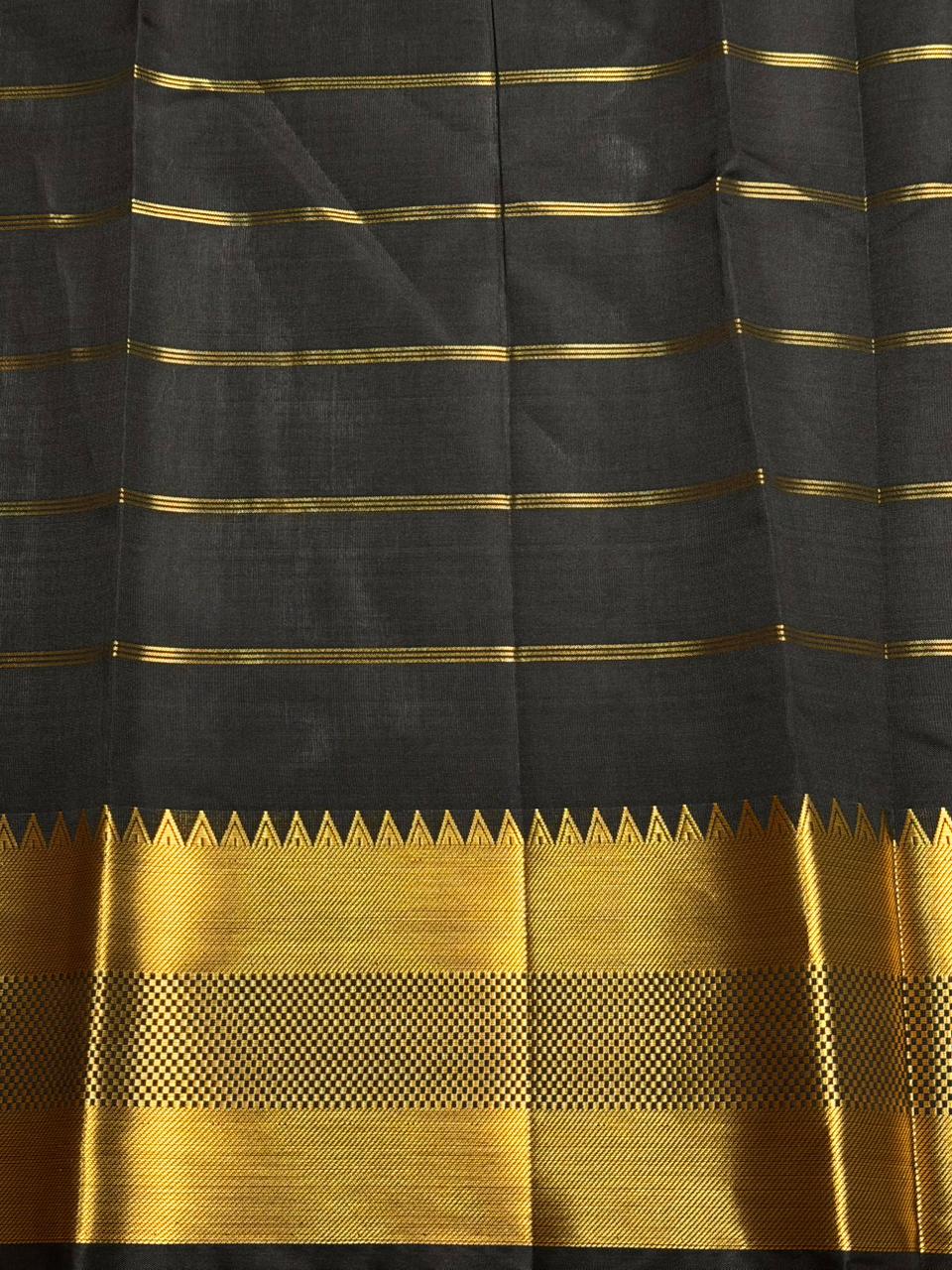 Black semi Banarasi silk saree -RUK44B