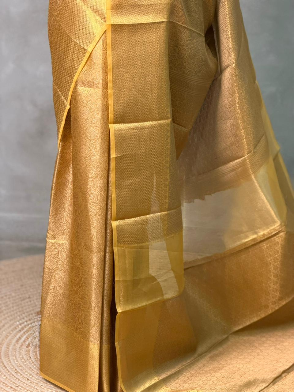 Gold and Black Banarasi silk saree - GAL2