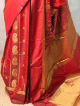 Maroon Banarasi silk saree - GAL3D