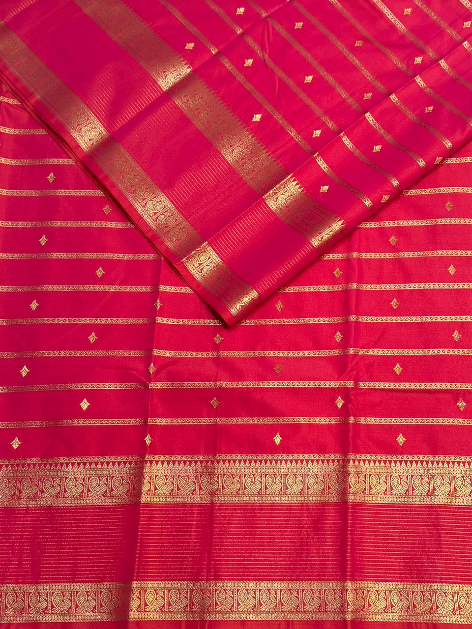 Dark Peach kanchipuram silk saree- PSSR325