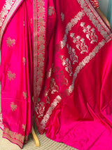 Rani pink pure zatin Banarasi silk saree - RAZ1B