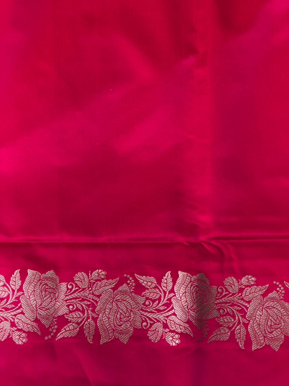 Rani pink pure zatin Banarasi silk saree - RAZ1B