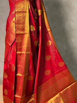 Maroonish Red Banarasi silk saree - GAL4D