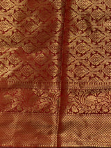 Maroon red Banarasi silk saree - GAL5B