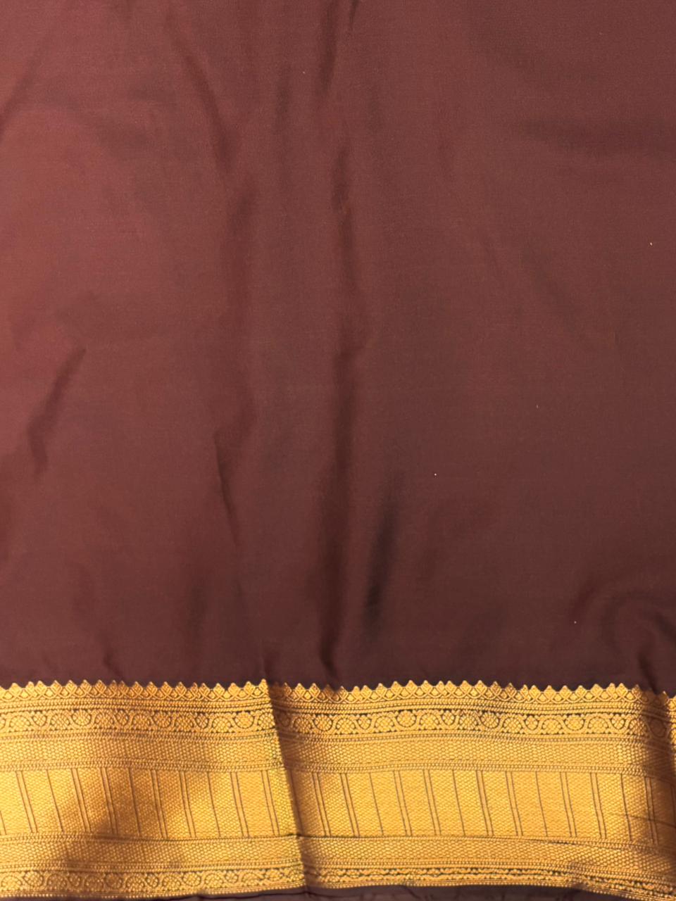 Rust Orange and Brown silk saree- PRUSTD