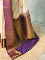 Sandal and Violet kanchipuram silk saree- PSSR330