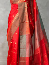 Red banarasi silk saree -PMR3B