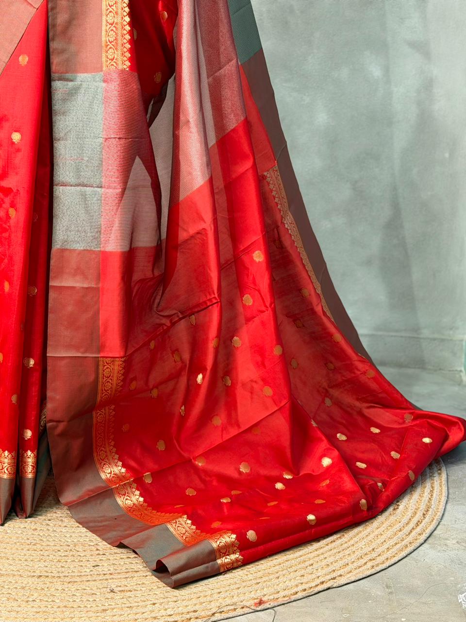 Red banarasi silk saree -PMR3B