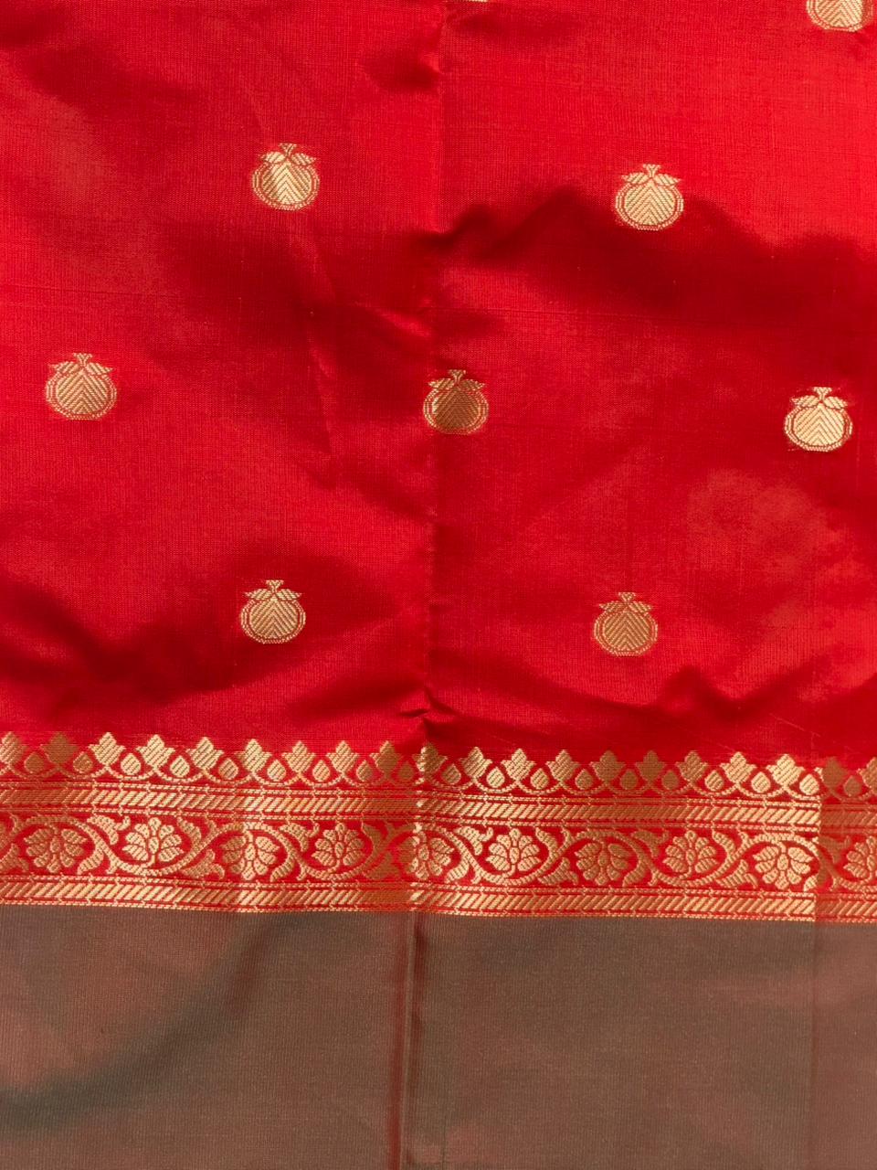Red banarasi silk saree -PMR3B