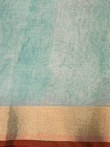 Green and Blue Tissue linen saree- PBR5A