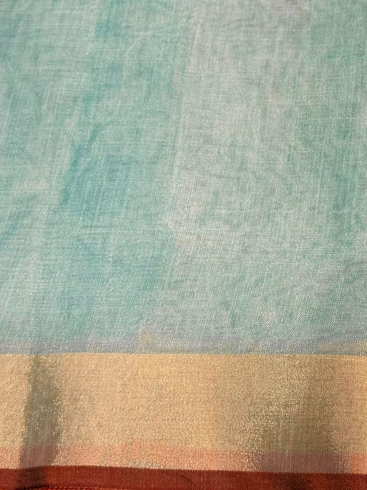 Green and Blue Tissue linen saree- PBR5A