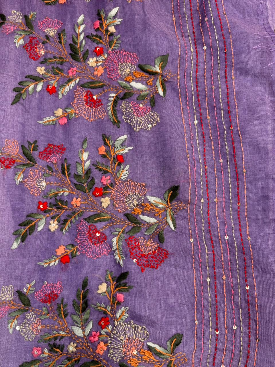 Lavender Tissue linen saree- PBR5C