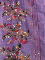 Lavender Tissue linen saree- PBR5C