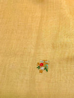 Golden yellow Tissue linen saree- PBR5B